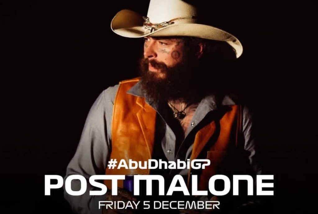 برگزاری کنسرت Post Malone در فینال مسابقات فرمول 1 ابوظبی